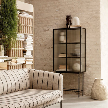 Ferm Living - Haze Vitrine - Reeded glass - Black