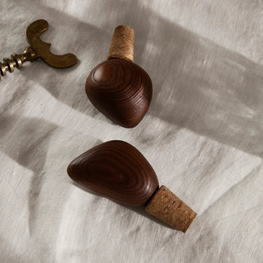 Ferm Living - Cairn Wine Stoppers (Set of 2) - Dark Brown
