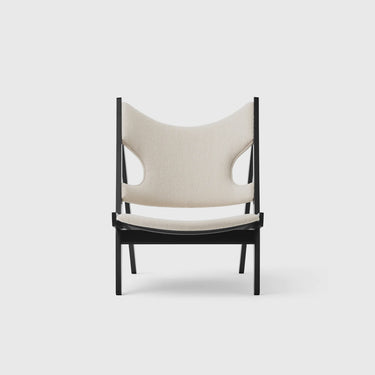 Audo Copenhagen - Knitting Lounge Chair - Black Oak with White boucle shown in front view