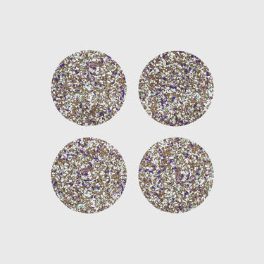 Yod & Co - Round Speckled Cork Coasters (Set of 4) - Purple