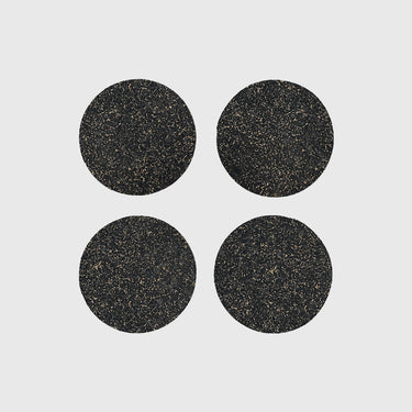 Yod & Co - Round Speckled Cork Coasters (Set of 4) - Charcoal