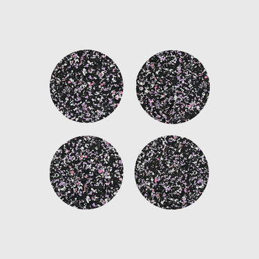 Yod & Co - Round Speckled Cork Coasters (Set of 4) - Black & Purple