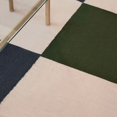 Hay - Ethan Cook Flat Works Rug - Peach Green Check - Various Sizes