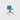 Blue chair with black legs on a white background