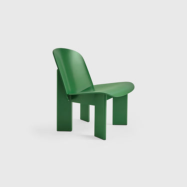 A contemporary Chisel Lounge Chair designed by Norwegian designer Andreas Bergsaker in green