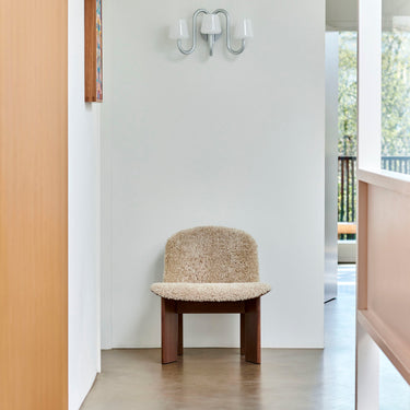 Hay - Chisel Upholstered Lounge Chair - Walnut - sheepskin 2