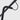 Close-up of a matte black metal frame component with a curved bar, a cable loop, and a connector, shown on a plain white background.