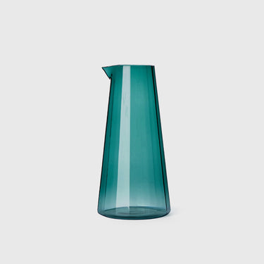 The Conran Shop - Fade Glass Carafe - Petrol Blue on white background