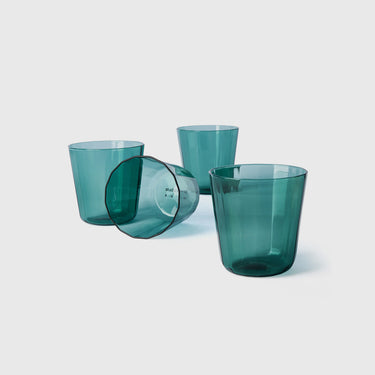 The Conran Shop - Fade Glass Tumbler (set of 4) - Petrol Blue Collection on white background