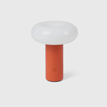 Conran Torus Portable Lamp with red base and white shade