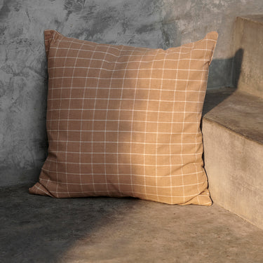 Ferm Living  - Brown Cotton Cushion - Check