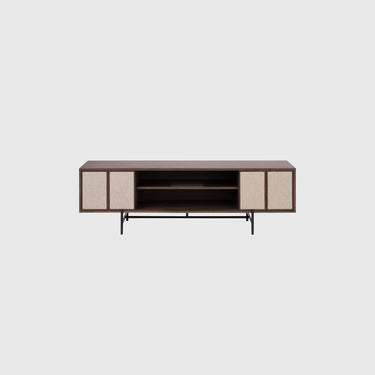L.Ercolani - Canvas Media Unit - Walnut / Various Fabrics