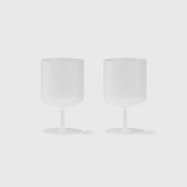 Ferm Living - Ripple Wine Glasses - Set of 2 - Frosted