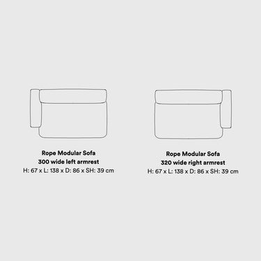 Normann Copenhagen - Rope Sofa - Wide Left 300 / Right Armrest 320
