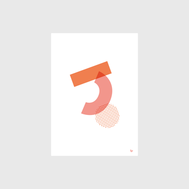 iyouall Dancing Glyph A3 Print - Orange - IYOUALL - prints