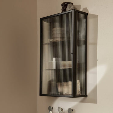 Ferm Living - Haze Wall Cabinet - Reeded Glass - Black