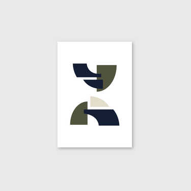 iyouall Broken Glyph Form Greetings Card- Green - IYOUALL - Stationery