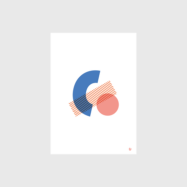 iyouall Dancing Glyph A3 Print - Blue - IYOUALL - prints