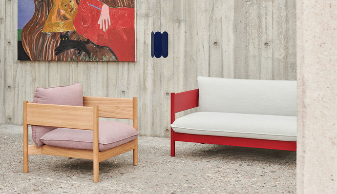 Hay Arbour Sofa and Chair in concrete interior