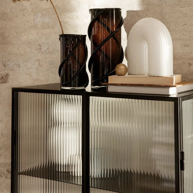 Ferm Living - Haze Vitrine - Reeded glass - Black