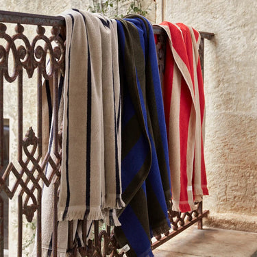 Ferm Living - Alee Beach Towel - Light Camel/Red
