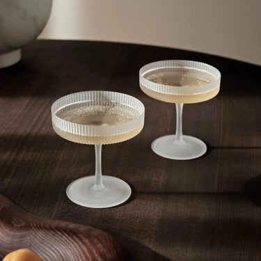 Ferm Living - Ripple Champagne Glasses (set of 2) - Frosted