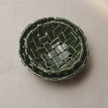 Ferm Living - Plait Bowl Ø24 - Emerald Green