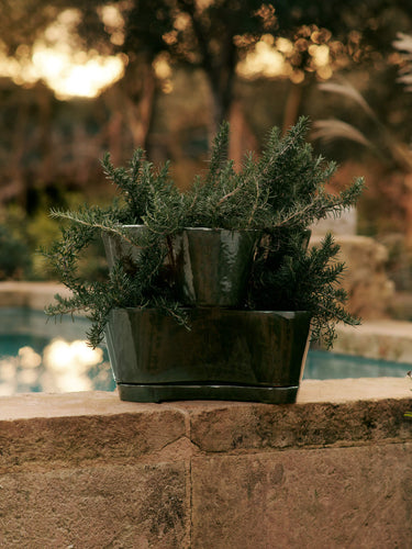 Ferm Living - Gemi Stackable Planters (set of 2) - Moss Green