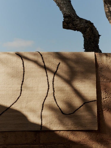 Ferm Living - Gesso Jute Rug - Off White / Dark Fig