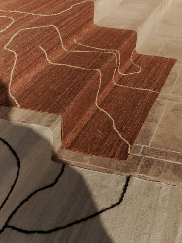 Ferm Living - Gesso Jute Rug - Terracotta / Off White