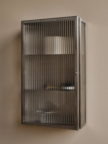 Ferm Living - Haze Wall Cabinet with Reeded Glass - Stainless Steel