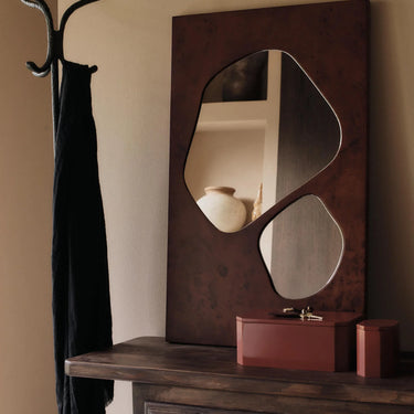 Ferm Living - Folia Mirror Medium - Dark Stained Burl
