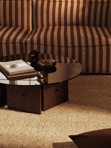 Ferm Living - Aukko Coffee Table - Tinted Glass / Dark Stained Oak
