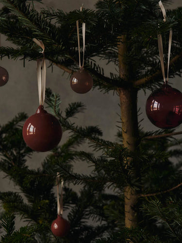 Ferm Living - Glass Baubles Large (set of 3) - Roseate Opaque