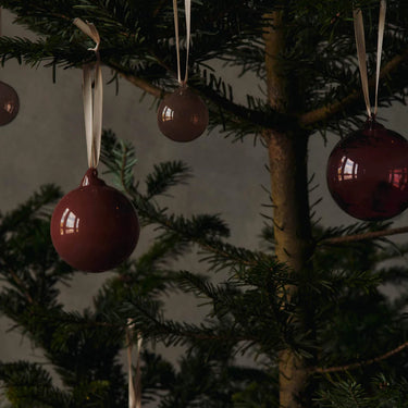 Ferm Living - Glass Baubles Large (set of 3) - Roseate Opaque