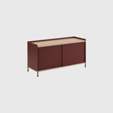 Oak / Deep Red