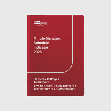 Hightide - 2025 Minute Manager Weekly & Monthly Planner - Red