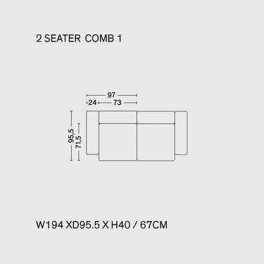 Hay - Mags Sofa - Combination 1 - 2 Seater