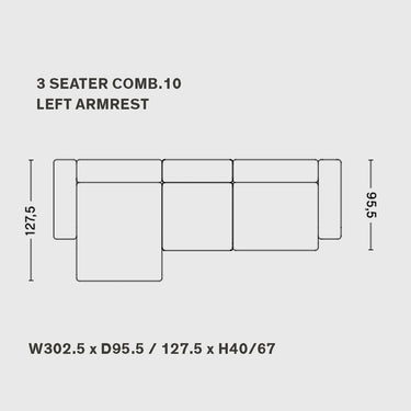 Hay - Mags Sofa Combination 10  - 3 Seater - Low Armrest