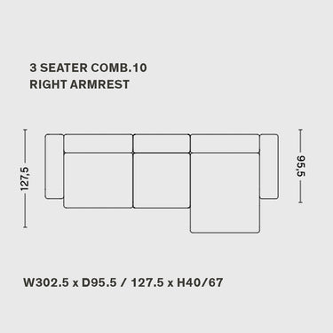 Hay - Mags Sofa Combination 10  - 3 Seater - Low Armrest