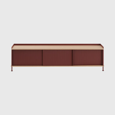 Oak / Deep Red