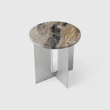 Audo Copenhagen – Androgyne Side Table – Ø40cm – Marble Top / Steel Base