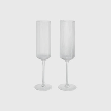Ferm Living - Ripple Champagne Flutes (set of 2) - Clear