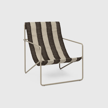 Ferm Living - Desert Lounge Chair - Off White & Chocolate - Cashmere / Black / Olive