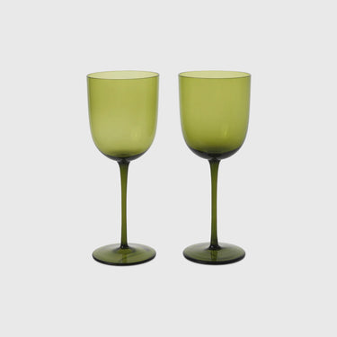 Ferm Living - Host White Wine Glass - Moss Green - Set of 2
