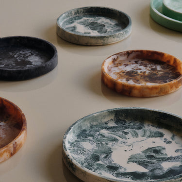Ferm Living - Mist Tray Ø20 - Emerald / Off - White