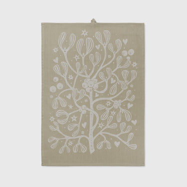 Ferm Living - Mistletoe Tea Towel - Sand