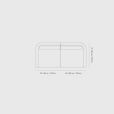 Ferm Living - Dase Sofa - 2 Seater - dimensions