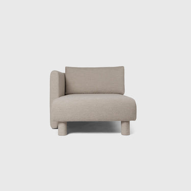 A beige Dase Sofa Chaise Longue with a left armrest, featuring a contemporary design with an upholstered backrest and wooden legs.