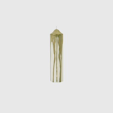 Ferm Living - Dryp Pillar Candle - H20 - Olive Green